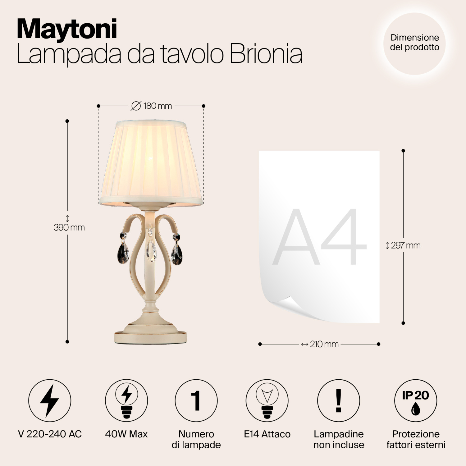 Maytoni Classic Brionia Настольный светильник цвет: белый ARM172-01-G