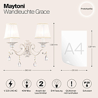 Maytoni Classic Grace Настенный светильник (бра) цвет: белый ARM247-02-G