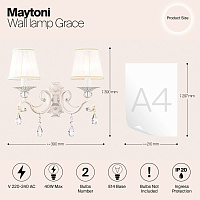 Maytoni Classic Grace Настенный светильник (бра) цвет: белый ARM247-02-G