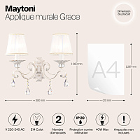 Maytoni Classic Grace Настенный светильник (бра) цвет: белый ARM247-02-G