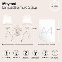 Maytoni Classic Grace Настенный светильник (бра) цвет: белый ARM247-02-G