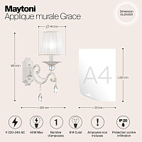 Maytoni Classic Grace Настенный светильник (бра) цвет: белый ARM247-01-G