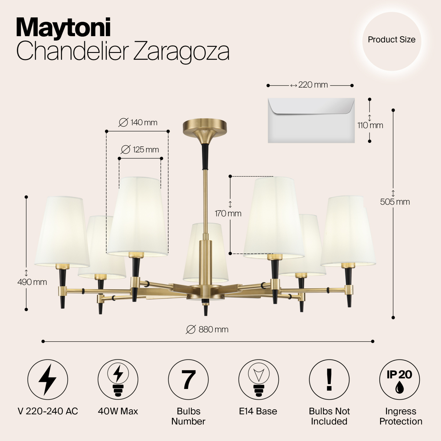 Maytoni Classic Zaragoza Люстра цвет: латунь H001CL-07BS