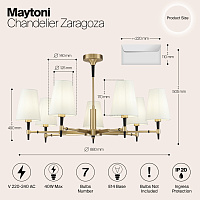 Maytoni Classic Zaragoza Люстра цвет: латунь H001CL-07BS