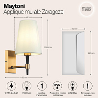 Maytoni Classic Zaragoza Настенный светильник (бра) цвет: латунь H001WL-01BS