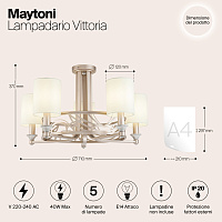 Maytoni Classic Vittoria Люстра цвет: золото H004CL-05BG