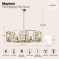 Maytoni Classic Bowi Подвесной светильник цвет: золото H009PL-08G
