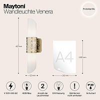 Maytoni Classic Venera Настенный светильник (бра) цвет: латунь H260-02-N