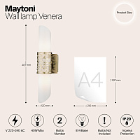 Maytoni Classic Venera Настенный светильник (бра) цвет: латунь H260-02-N