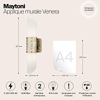 Maytoni Classic Venera Настенный светильник (бра) цвет: латунь H260-02-N