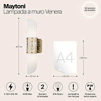 Maytoni Classic Venera Настенный светильник (бра) цвет: латунь H260-02-N