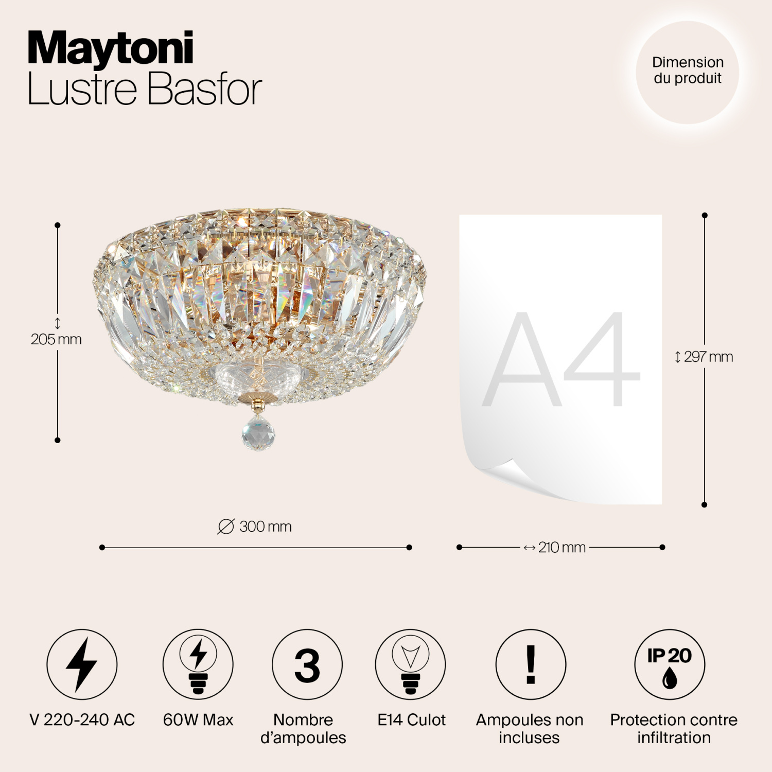 Maytoni Classic Basfor Люстра цвет: золото DIA100-CL-03-G