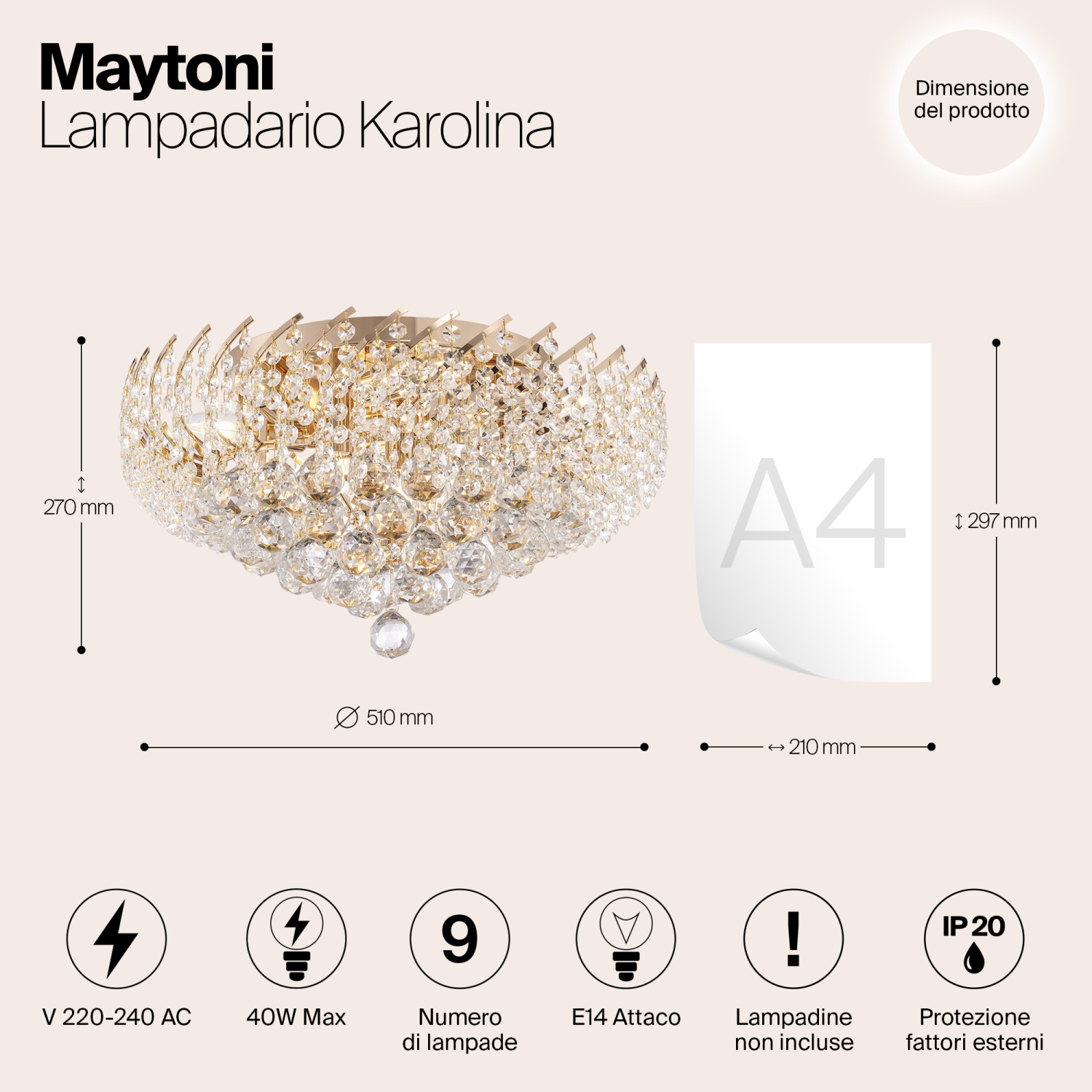 Maytoni Classic Karolina Люстра цвет: золото DIA120-09-G