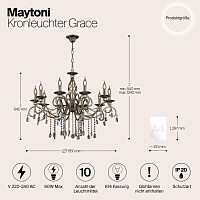 Maytoni Classic Grace Люстра цвет: бронза RC247-PL-10-R