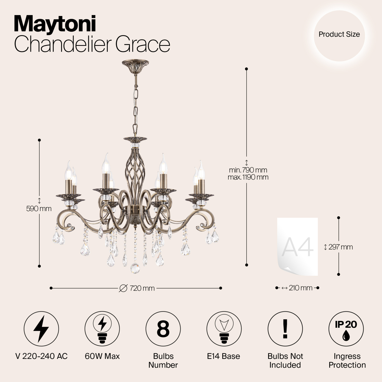 Maytoni Classic Grace Люстра цвет: бронза RC247-PL-08-R