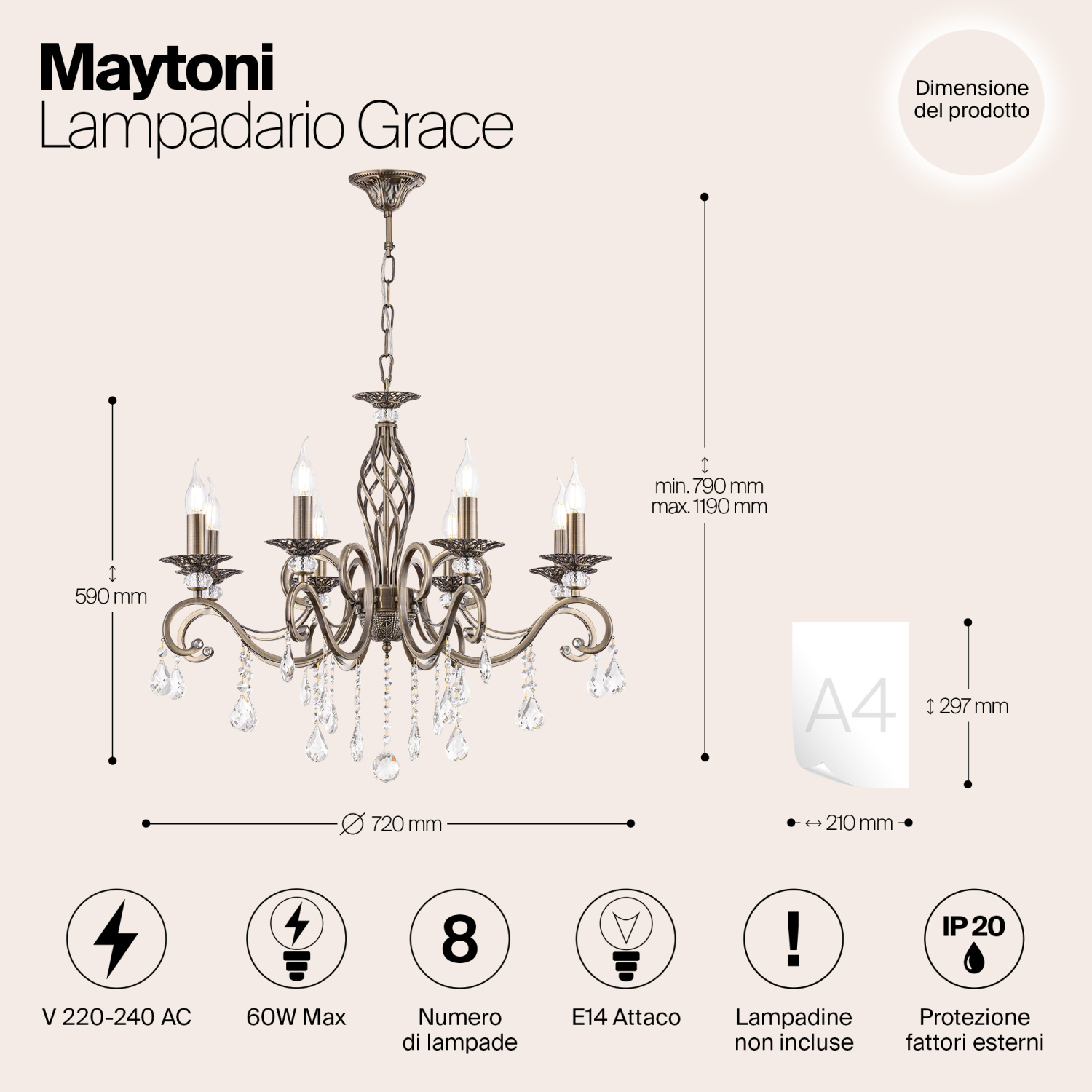 Maytoni Classic Grace Люстра цвет: бронза RC247-PL-08-R