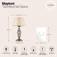 Maytoni Classic Grace Настольный светильник цвет: бронза RC247-TL-01-R
