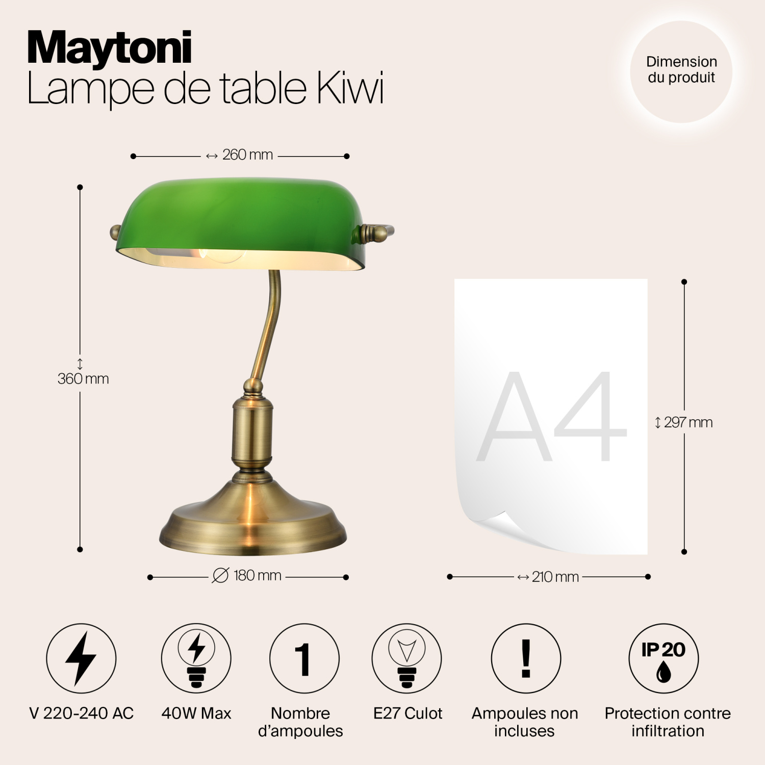 Maytoni Classic Kiwi Настольный светильник цвет: латунь Z153-TL-01-BS