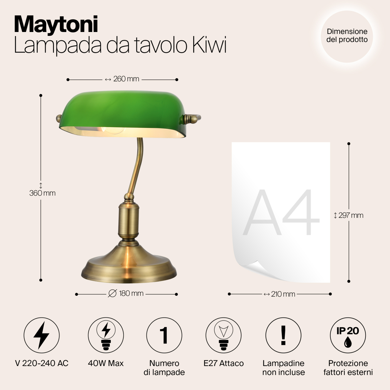 Maytoni Classic Kiwi Настольный светильник цвет: латунь Z153-TL-01-BS