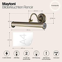 Maytoni Classic Renoir Подсветка цвет: бронза PIC118-22-R