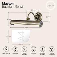 Maytoni Classic Renoir Подсветка цвет: бронза PIC118-22-R