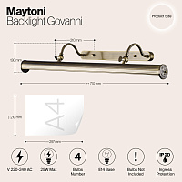 Maytoni Classic Govanni Подсветка цвет: бронза PIC119-44-R