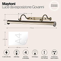 Maytoni Classic Govanni Подсветка цвет: бронза PIC119-44-R