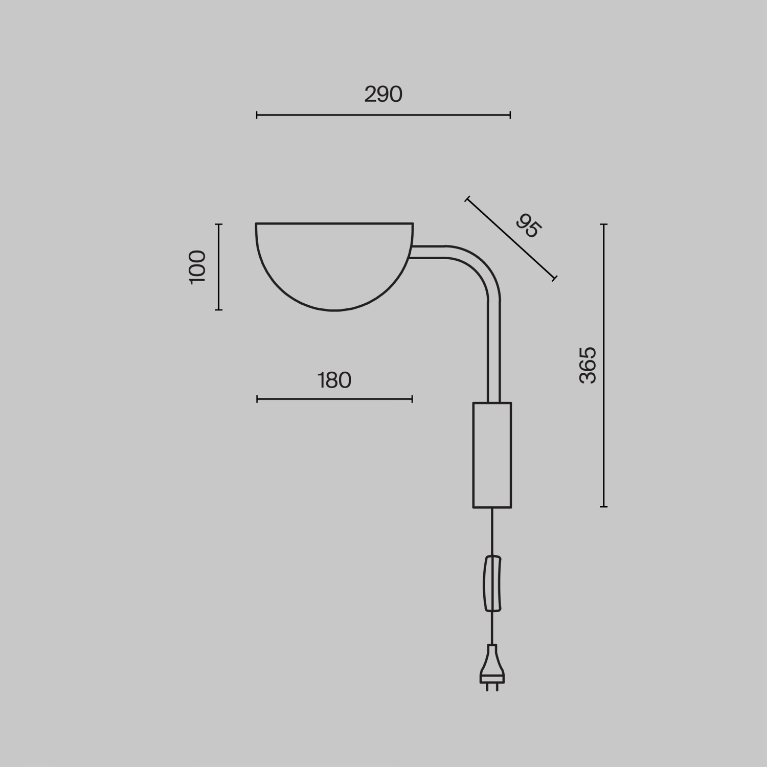 Maytoni Modern Mollis Настенный светильник (бра) цвет: черный MOD126WL-01B