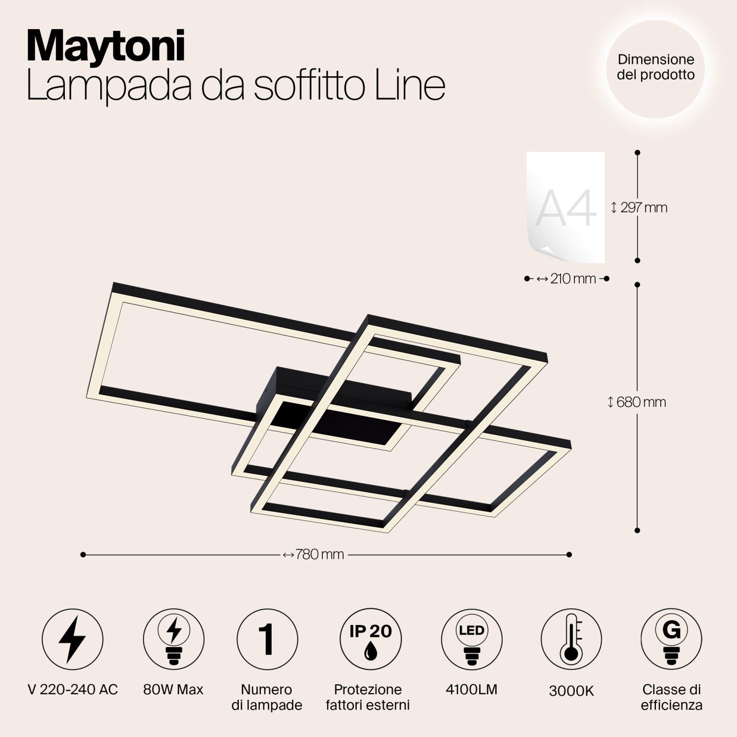 Maytoni Modern Line Потолочный светильник цвет: черный MOD015CL-L80B