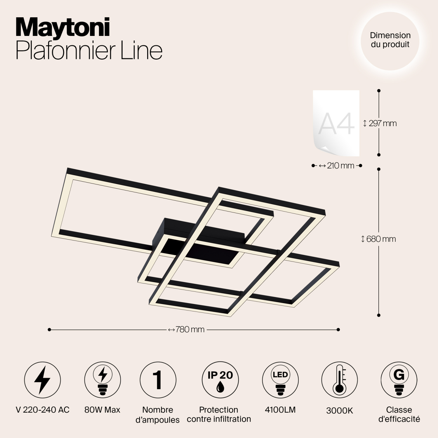Maytoni Modern Line Потолочный светильник цвет: черный MOD015CL-L80B