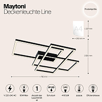 Maytoni Modern Line Потолочный светильник цвет: черный MOD015CL-L80B