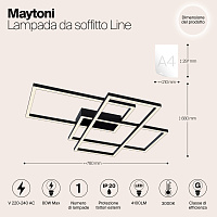 Maytoni Modern Line Потолочный светильник цвет: черный MOD015CL-L80B