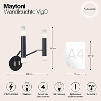 Maytoni Modern Vigo Настенный светильник (бра) цвет: черный MOD620WL-04B