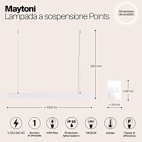 Maytoni Technical Points Подвесной светильник цвет: белый P050PL-L40W4K