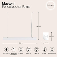 Maytoni Technical Points Подвесной светильник цвет: белый P050PL-L40W4K