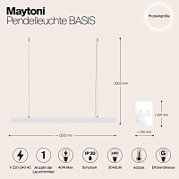 Maytoni Technical BASIS Подвесной светильник цвет: белый P051PL-L40W4K