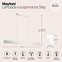 Maytoni Technical Step Подвесной светильник цвет: белый P010PL-L30W
