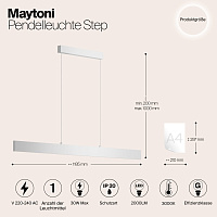 Maytoni Technical Step Подвесной светильник цвет: белый P010PL-L30W