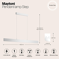 Maytoni Technical Step Подвесной светильник цвет: белый P010PL-L30W