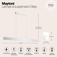 Maytoni Technical Step Подвесной светильник цвет: белый P010PL-L30W