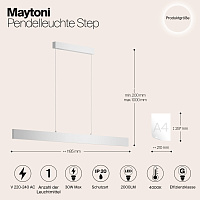 Maytoni Technical Step Подвесной светильник цвет: белый P010PL-L30W4K