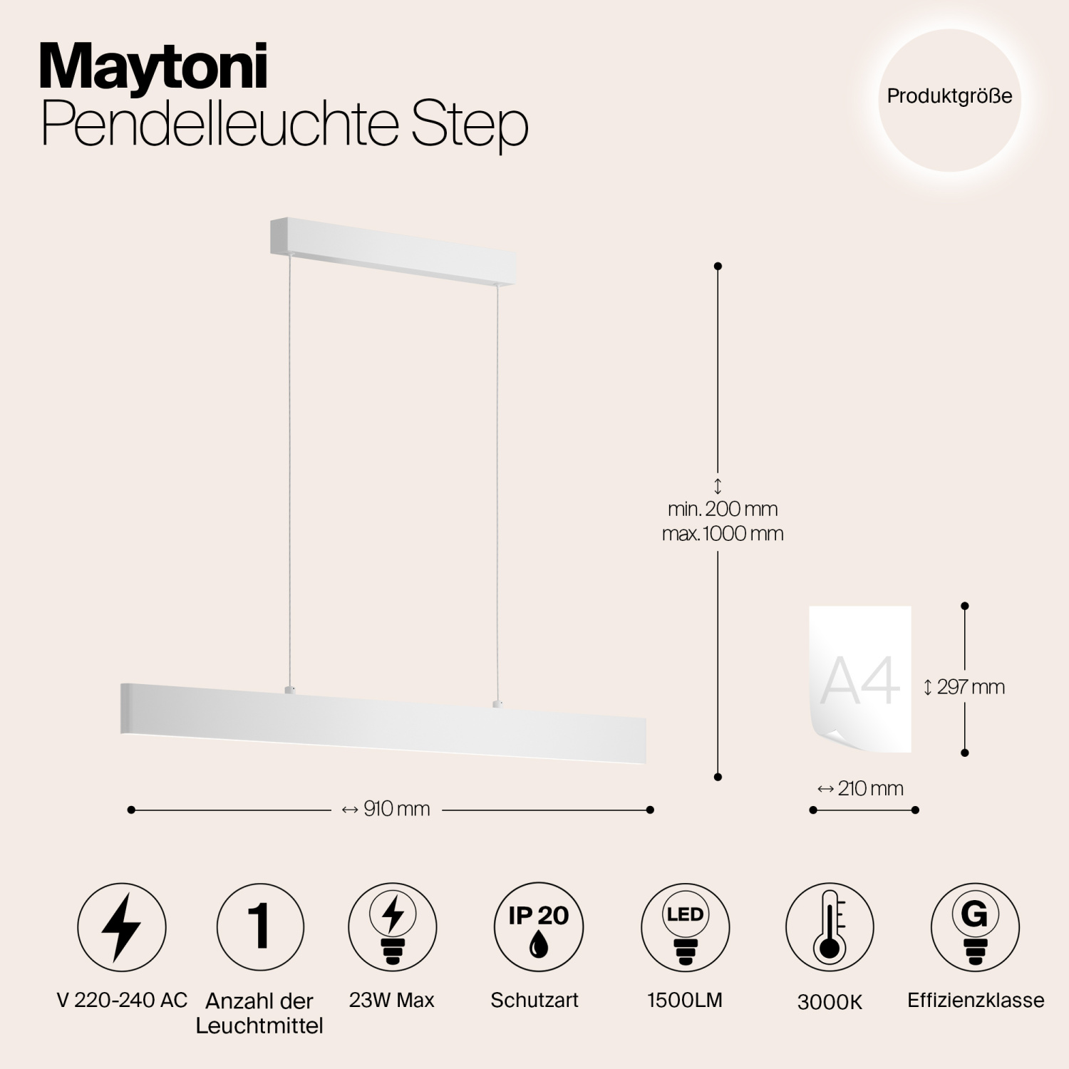 Maytoni Technical Step Подвесной светильник цвет: белый P010PL-L23W
