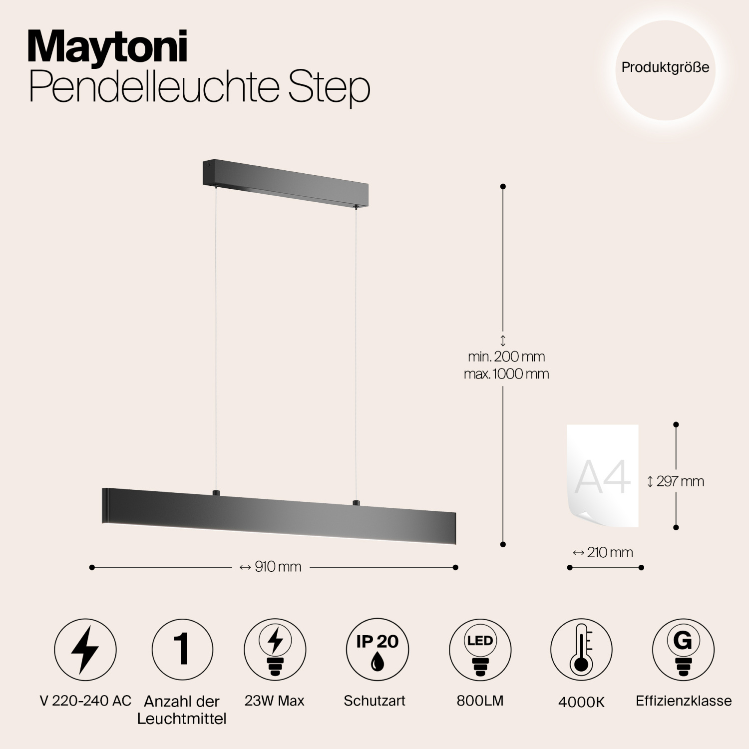 Maytoni Technical Step Подвесной светильник цвет: белый P010PL-L23W4K