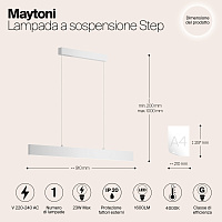 Maytoni Technical Step Подвесной светильник цвет: белый P010PL-L23W4K