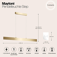 Maytoni Technical Step Подвесной светильник цвет: золото P010PL-L30G3K