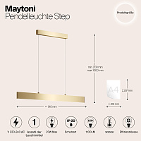 Maytoni Technical Step Подвесной светильник цвет: золото P010PL-L23G3K