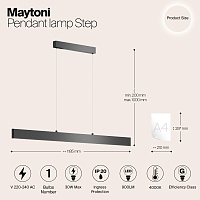 Maytoni Technical Step Подвесной светильник цвет: черный P010PL-L30B4K
