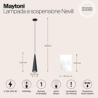 Maytoni Technical Nevill Подвесной светильник цвет: черный P318PL-01B