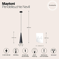 Maytoni Technical Nevill Подвесной светильник цвет: черный P318PL-01B
