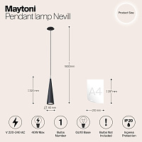 Maytoni Technical Nevill Подвесной светильник цвет: черный P318PL-01B